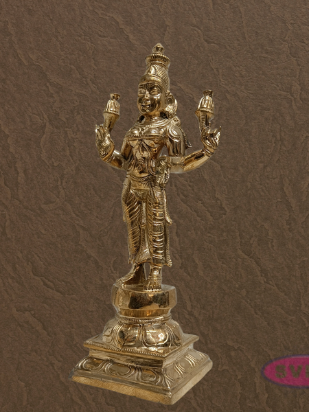 10 Inch Panchalogha Mahalakshmi Statue for Wealth & Prosperity