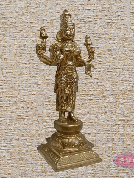 10” Panchaloha Goddess Lakshmi Statue for Pooja Room & Home Temple