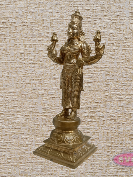 10” Panchaloha Goddess Lakshmi Statue for Pooja Room & Home Temple