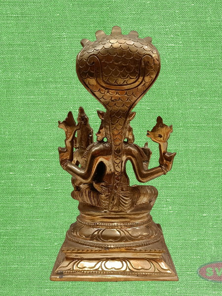 Varaha Lakshmi Panchaloha Idol – Lord Vishnu Varaha Avatar with Goddess Lakshmi under Sheshnag, Antique Finish