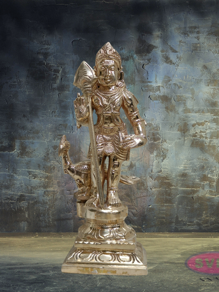 Panchaloha Murugan Swamy Idol with Vel & Mayil – Sacred Hindu God Statue for Home Temple