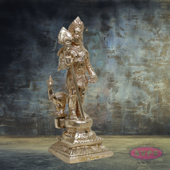 Panchaloha Murugan Swamy Idol with Vel & Mayil – Sacred Hindu God Statue for Home Temple