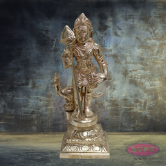 Panchaloha Murugan Swamy Idol with Vel & Mayil – Sacred Hindu God Statue for Home Temple