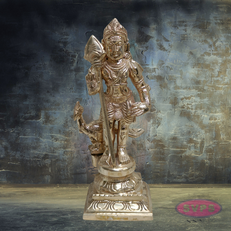 Panchaloha Murugan Swamy Idol with Vel & Mayil – Sacred Hindu God Statue for Home Temple