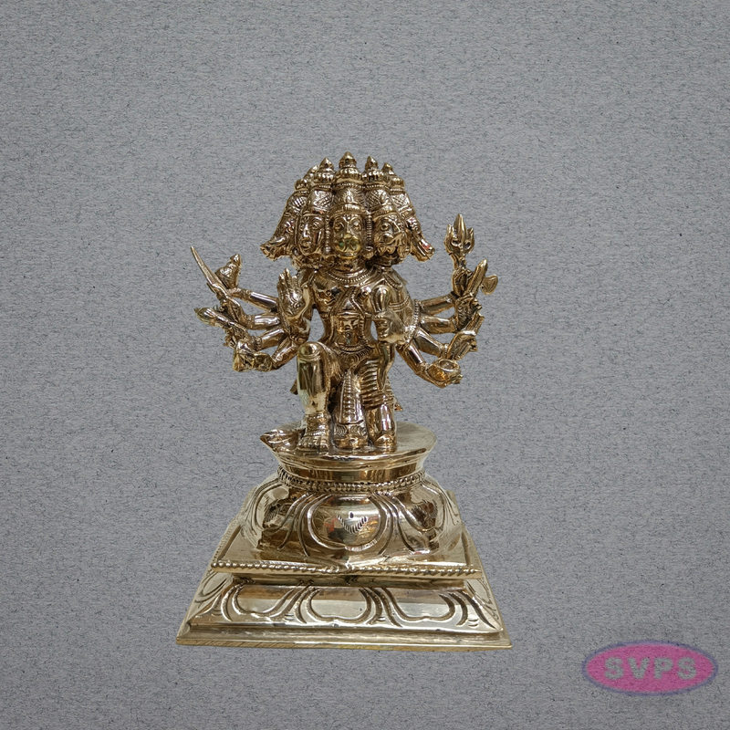 Panchaloha Panchamukhi Hanuman Idol (6 Inches) | Hindu God Statue for Home Temple, Pooja Room & Gifting