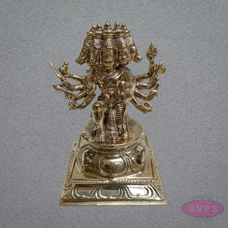 Panchaloha Panchamukhi Hanuman Idol (6 Inches) | Hindu God Statue for Home Temple, Pooja Room & Gifting
