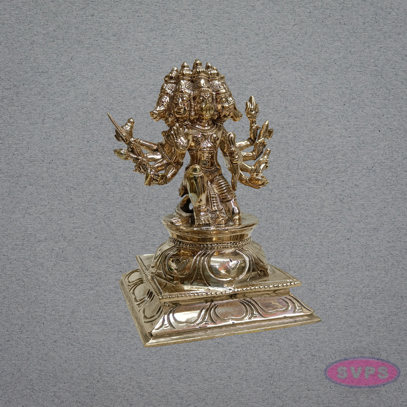 Panchaloha Panchamukhi Hanuman Idol (6 Inches) | Hindu God Statue for Home Temple, Pooja Room & Gifting