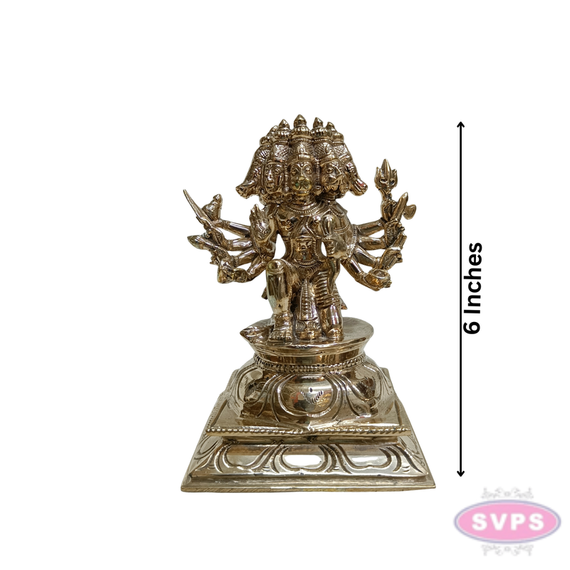 Panchaloha Panchamukhi Hanuman Idol (6 Inches) | Hindu God Statue for Home Temple, Pooja Room & Gifting
