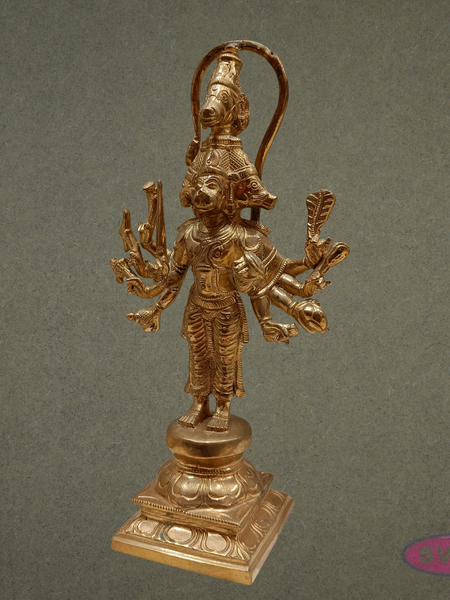 Panchmukhi Hanuman Standing Panchaloha Idol - 8 Inches