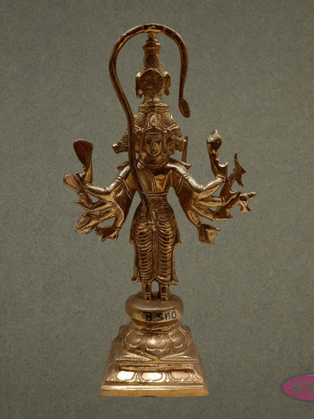 Panchmukhi Hanuman Standing Panchaloha Idol - 8 Inches