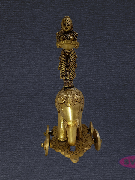 Pavai Vilakku with Elephant Base – Traditional Brass Lamp