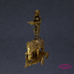 Pavai Vilakku with Elephant Base – Traditional Brass Lamp