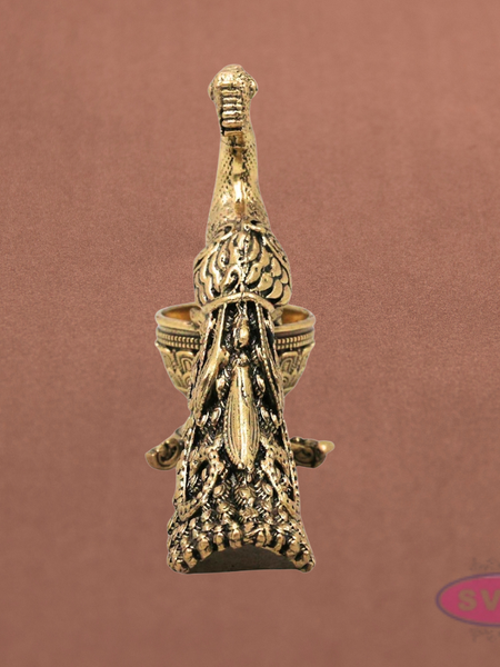 Decorative Brass Peacock Diya Holder for Pooja & Festivals
