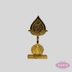 Murugan Vel Om with Peacock Gold Finish Car Dashboard Idol