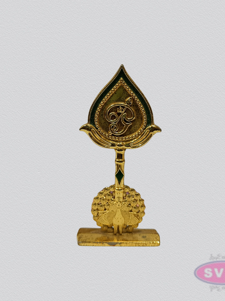 Murugan Vel Om with Peacock Gold Finish Car Dashboard Idol