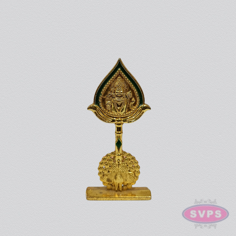 Murugan Vel Om with Peacock Gold Finish Car Dashboard Idol