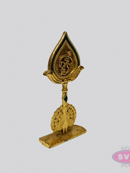 Murugan Vel Om with Peacock Gold Finish Car Dashboard Idol