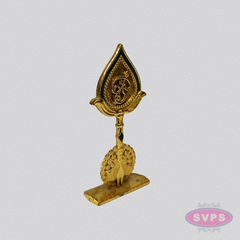 Murugan Vel Om with Peacock Gold Finish Car Dashboard Idol