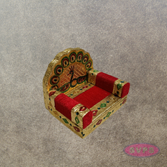 Peacock Design Simhasanam for God Idol – 3.5 Inch Decorative Throne | Pooja Mandir Idol Seat