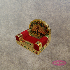 Peacock Design Simhasanam for God Idol – 3.5 Inch Decorative Throne | Pooja Mandir Idol Seat