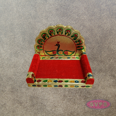 Decorative Peacock Simhasanam Throne for God Idols – 5 Inch Pooja Mandir Chair