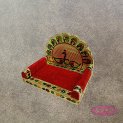Decorative Peacock Simhasanam Throne for God Idols – 5 Inch Pooja Mandir Chair