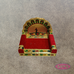 Decorative Peacock Simhasanam Throne for God Idols – 4.5 Inch Pooja Mandir Chair