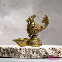 Brass Peacock Deepam for Home Temple & Festive Decor