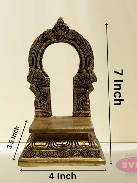 7 Inch Brass Thiruvachi (Prabhavali) for Puja | Decorative Arch for Idols