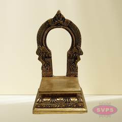 7 Inch Brass Thiruvachi (Prabhavali) for Puja | Decorative Arch for Idols
