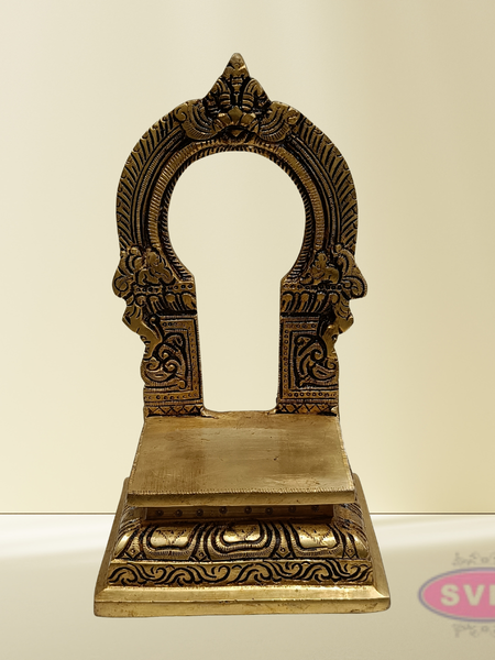 7 Inch Brass Thiruvachi (Prabhavali) for Puja | Decorative Arch for Idols