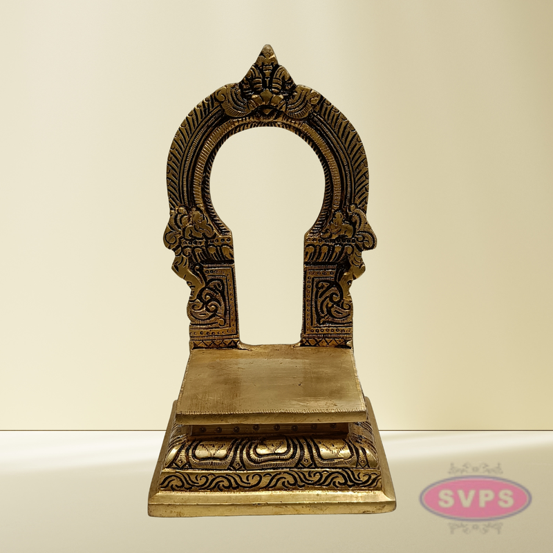 7 Inch Brass Thiruvachi (Prabhavali) for Puja | Decorative Arch for Idols