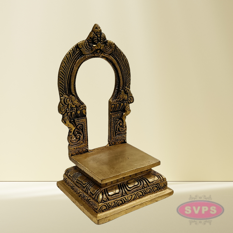 7 Inch Brass Thiruvachi (Prabhavali) for Puja | Decorative Arch for Idols