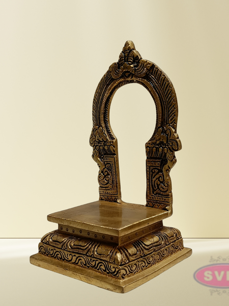 7 Inch Brass Thiruvachi (Prabhavali) for Puja | Decorative Arch for Idols