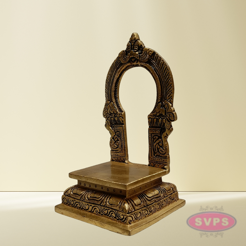 7 Inch Brass Thiruvachi (Prabhavali) for Puja | Decorative Arch for Idols