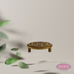 Tiny Brass Round Peedam 2.5” – Antique Finish Stand