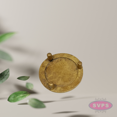 Tiny Brass Round Peedam 2.5” – Antique Finish Stand