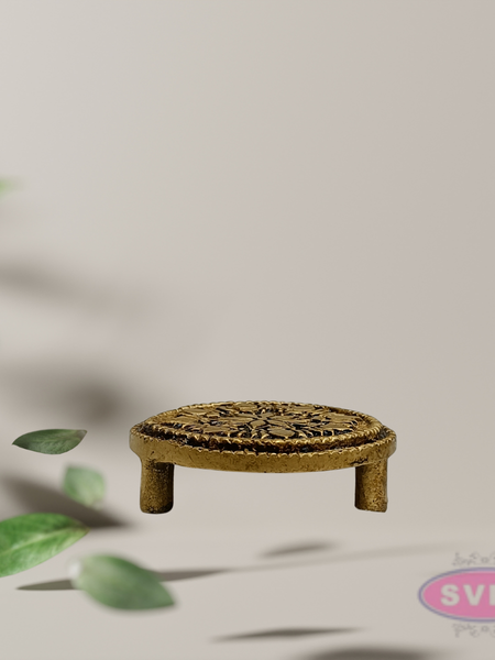 Mini Brass Round Peedam 2 Inch – Decorative Idol Stand