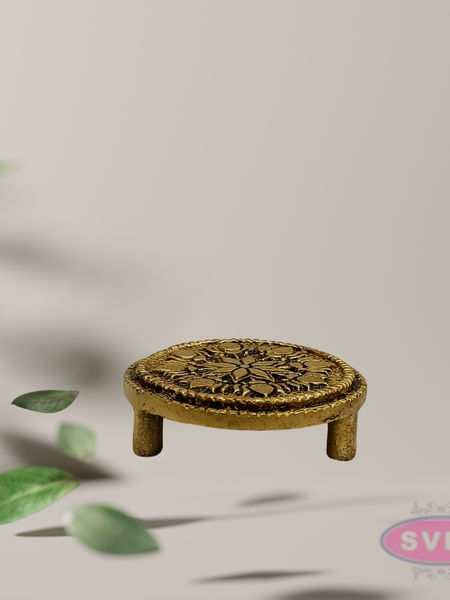 Mini Brass Round Peedam 2 Inch – Decorative Idol Stand