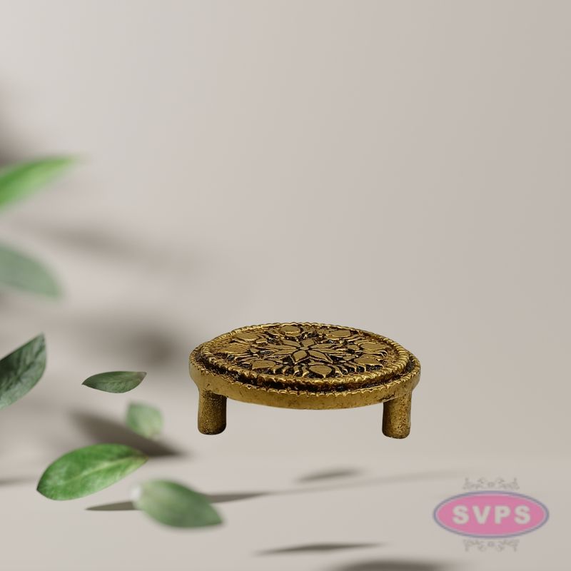 Mini Brass Round Peedam 2 Inch – Decorative Idol Stand