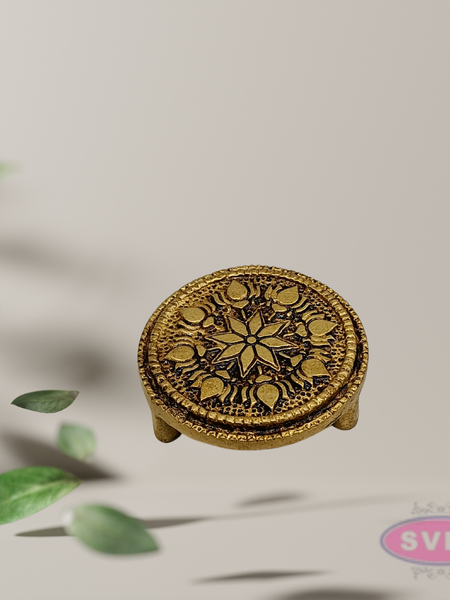 Mini Brass Round Peedam 2 Inch – Decorative Idol Stand