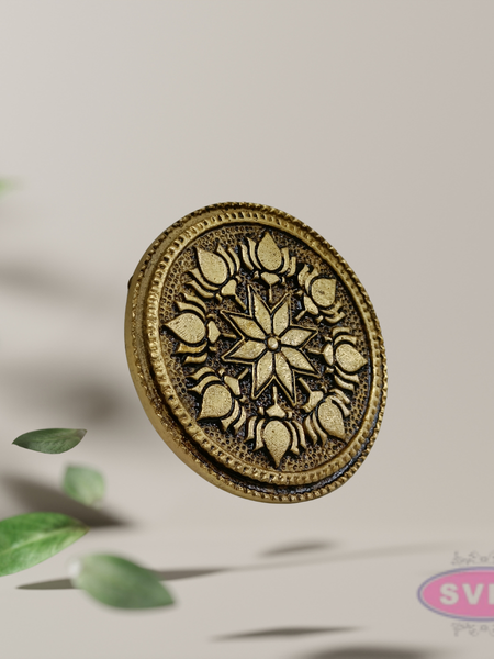 Brass Round Peedam 3 Inch – Compact Pooja Decor