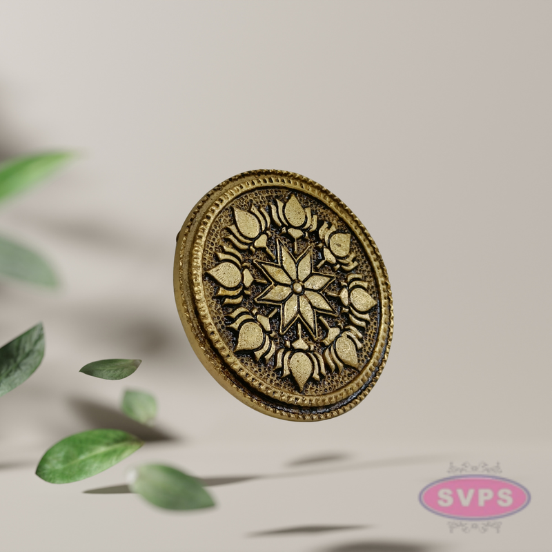 Brass Round Peedam 3 Inch – Compact Pooja Decor