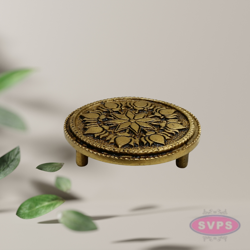 Brass Round Peedam 3 Inch – Compact Pooja Decor