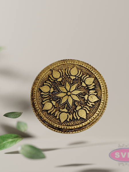 Brass Round Peedam 3 Inch – Compact Pooja Decor