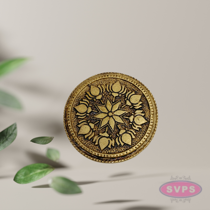 Brass Round Peedam 3 Inch – Compact Pooja Decor