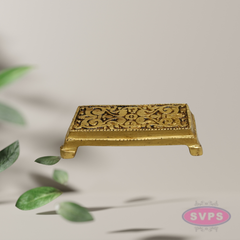 Brass Chowki for Puja – Rectangle Shape Bajot for God Idols & Home Temple