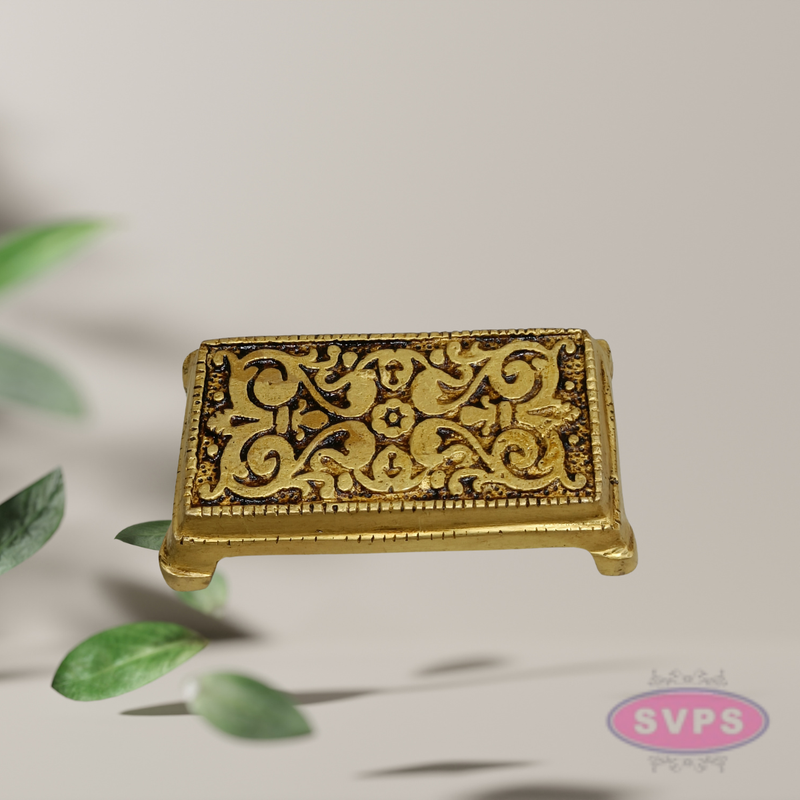 Brass Chowki for Puja – Rectangle Shape Bajot for God Idols & Home Temple