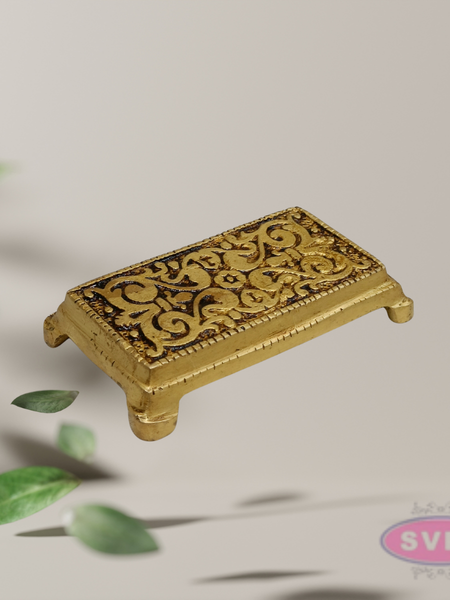 Brass Chowki for Puja – Rectangle Shape Bajot for God Idols & Home Temple