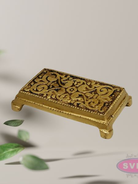 Brass Chowki for Puja – Rectangle Shape Bajot for God Idols & Home Temple
